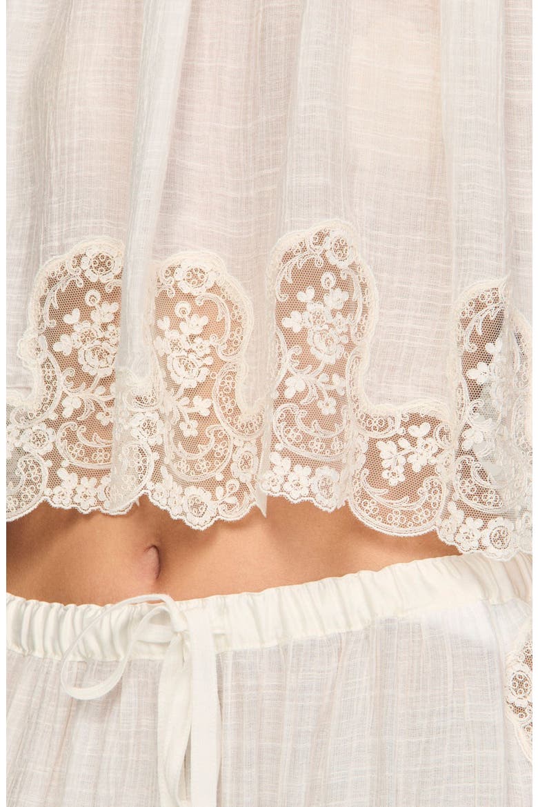 Crepon crop top, Alternate, color, White