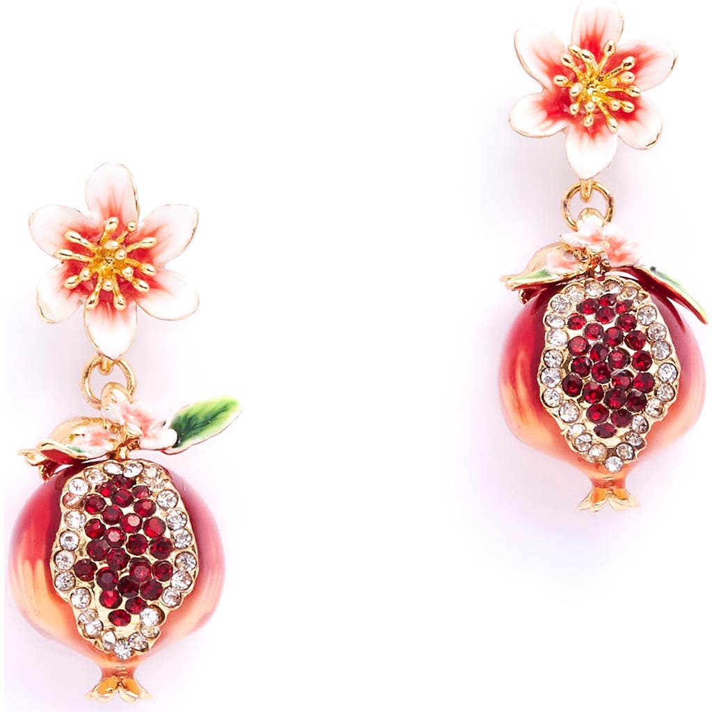 Bill Skinner Studio Pomegranate Drop Earrings In Red