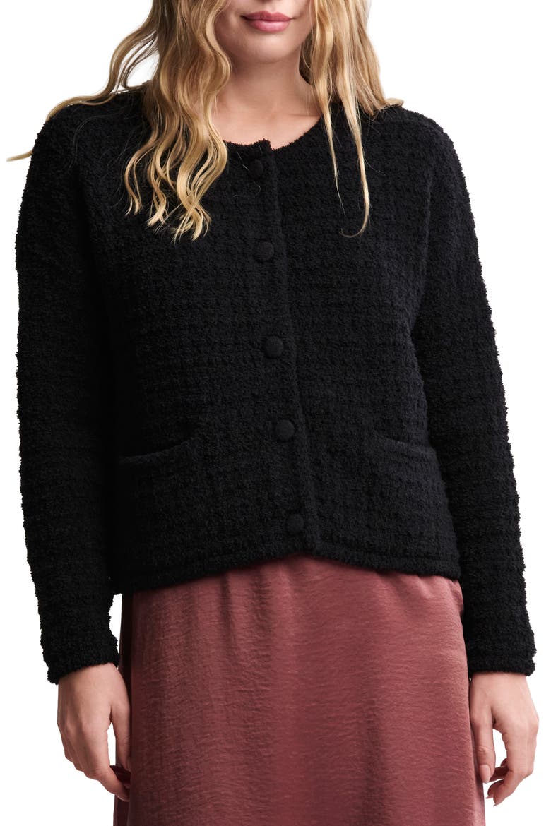 CozyChic® Textured Cardigan, Main, color, BLACK
