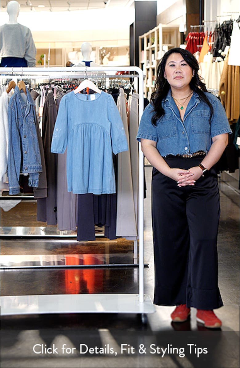 Kids' Embroidered Chambray Dress, sales video thumbnail