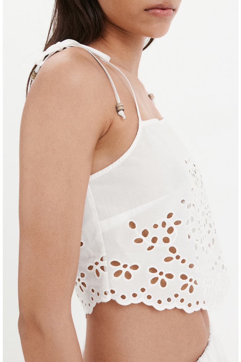 Embroidered Eyelet Crop Top, Alternate, color, OFF WHITE