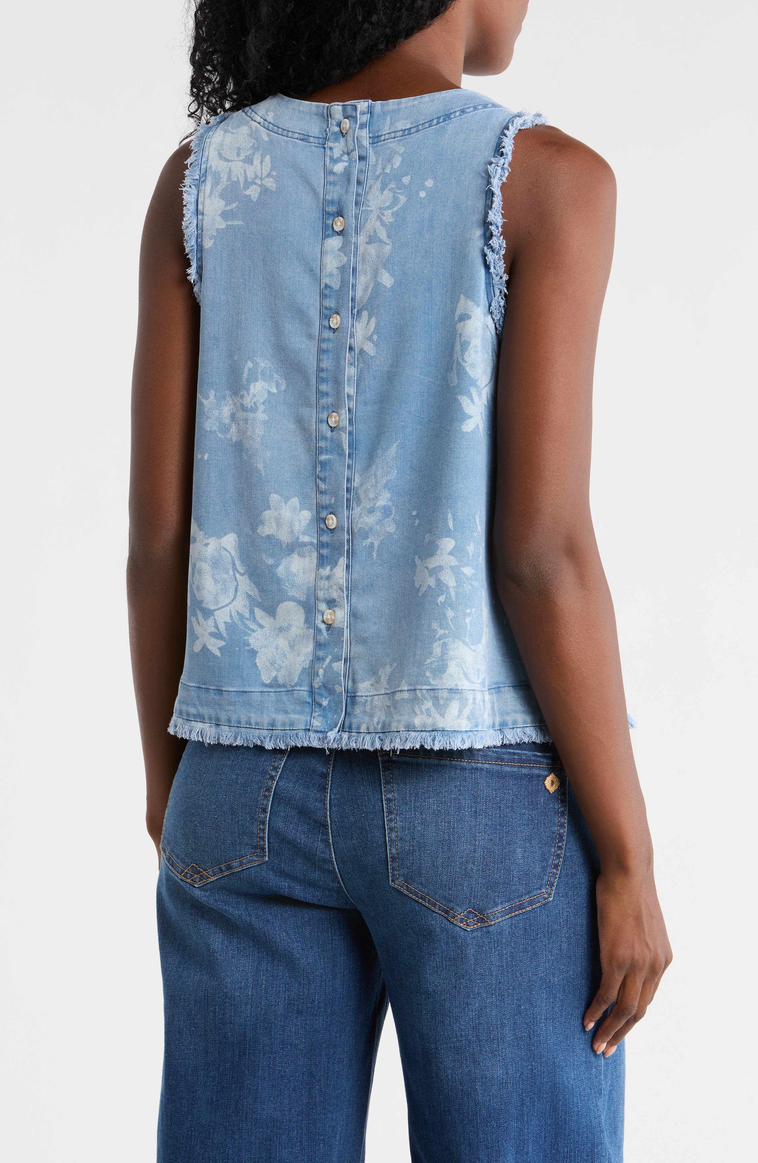 Floral Print Chambray Top - image 2