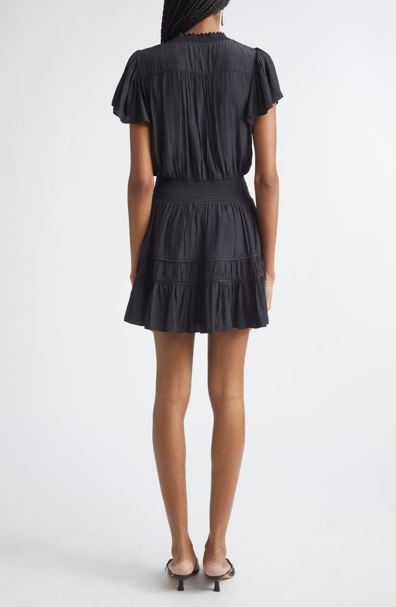 Ramy Brook Irene Short Sleeve Minidress, Alternate, color, Black