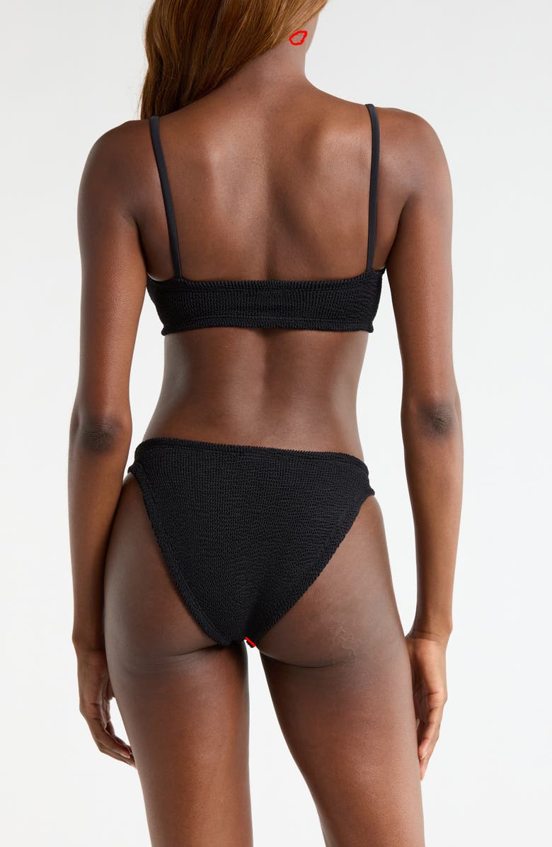 Hunza G Alicia Textured 2-Piece Bikini, Alternate, color, Black