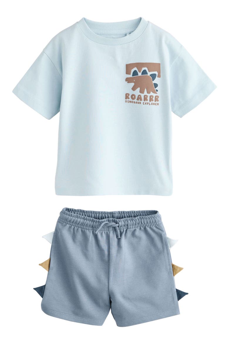 Kids' 4-Pack Dino Graphic T-Shirts & Assorted Shorts, Alternate, color, BLUE MULTI