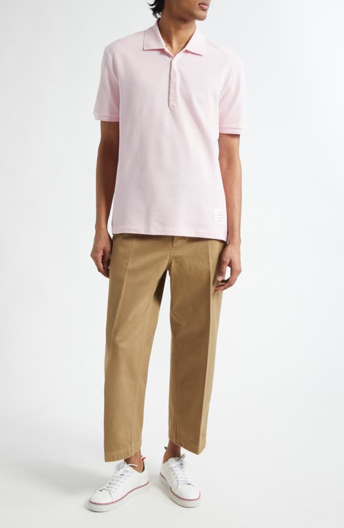 Thom Browne Cotton Twill Crop Chinos In Camel