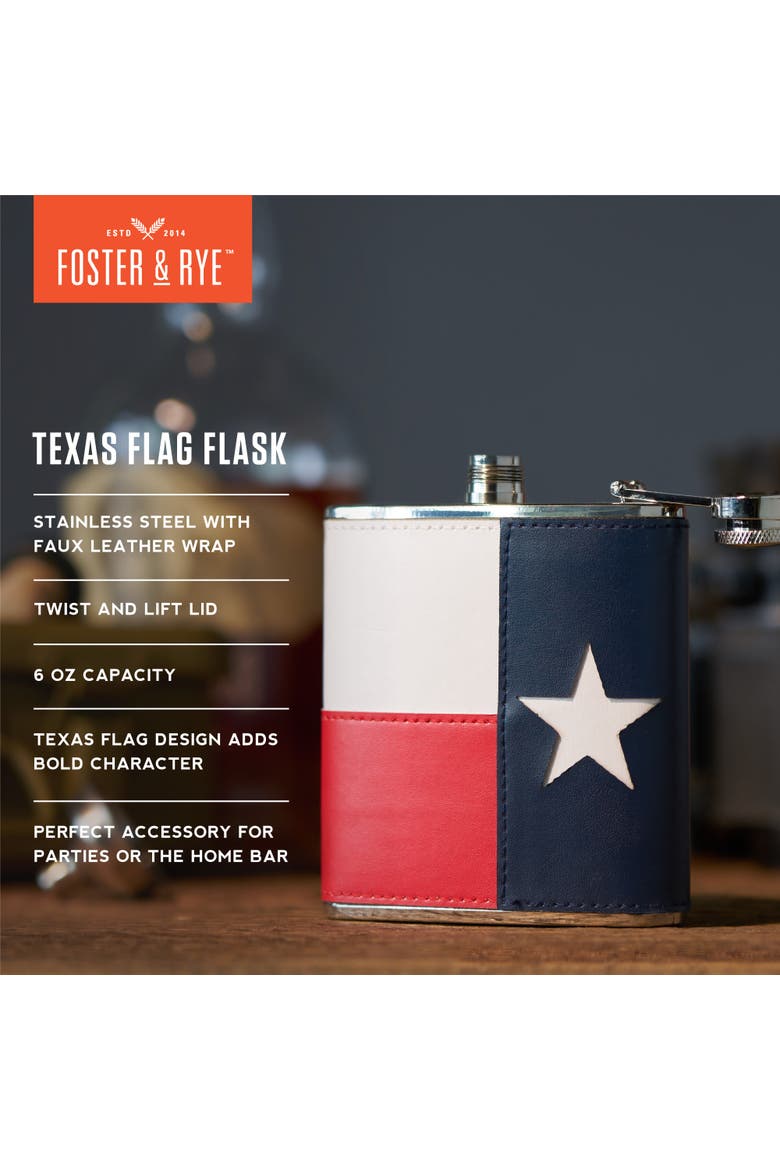 Texas Flag Flask, Alternate, color, Multicolor