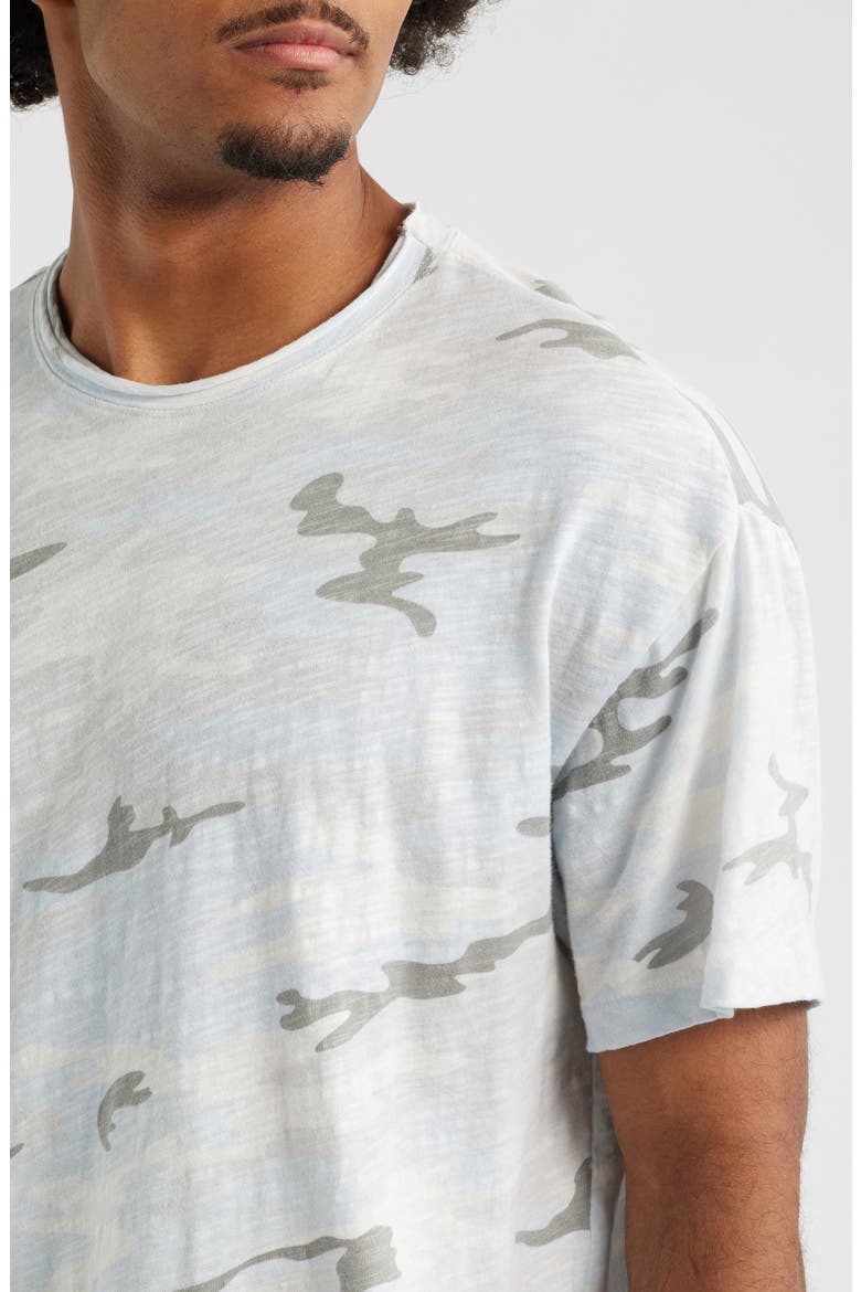 Slub Print Cotton Crewneck T-Shirt, Alternate, color, SOFT BLUE CAMO