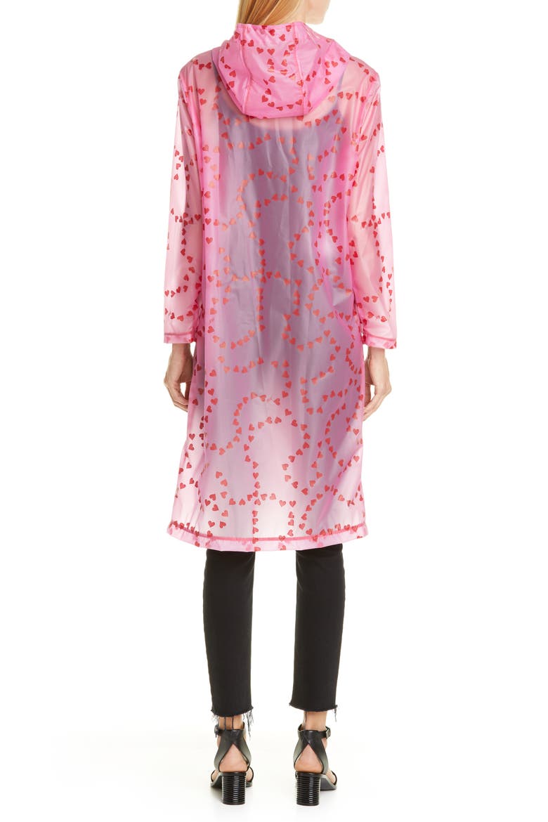 Jack Heart Print Translucent Raincoat, Alternate, color, HOT PINK STRING OF HEARTS