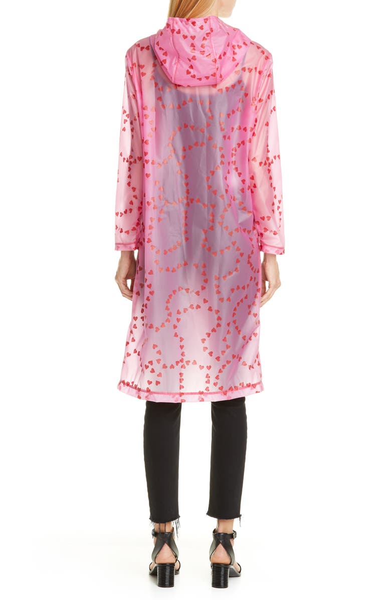 HVN Jack Heart Print Translucent Raincoat, Alternate, color,