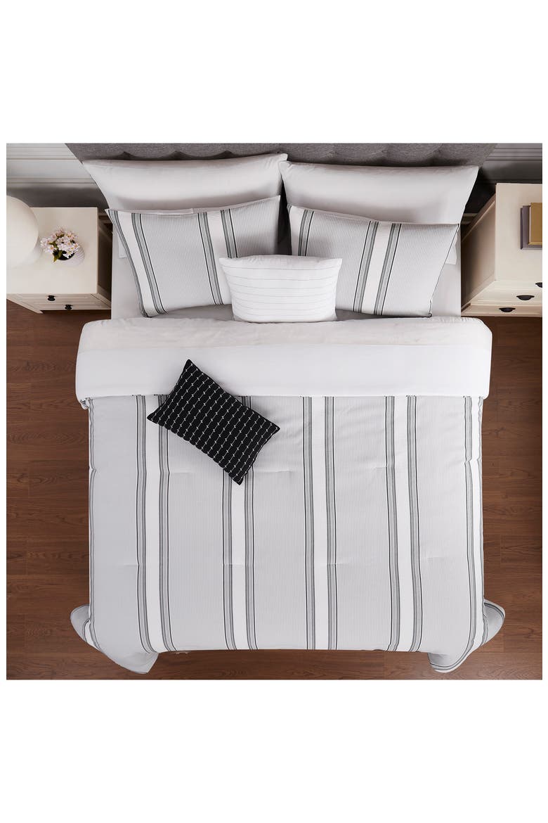 Jacquard Microfiber 5-Piece Comforter Set, Alternate, color, LIGHT BLUE