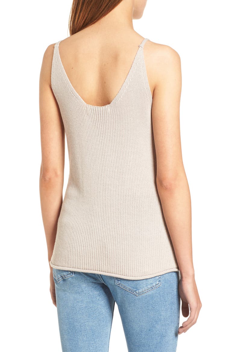 Double Scoop Sweater Tank Top, Alternate, color, OATMEAL