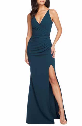 Dress the Population Jordan Ruched Side Slit Gown