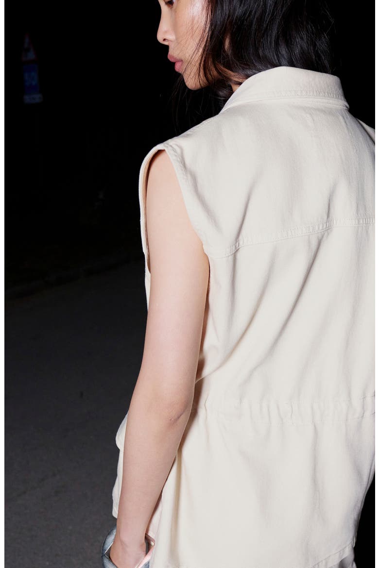 Oversize Denim Vest, Alternate, color, ECRU