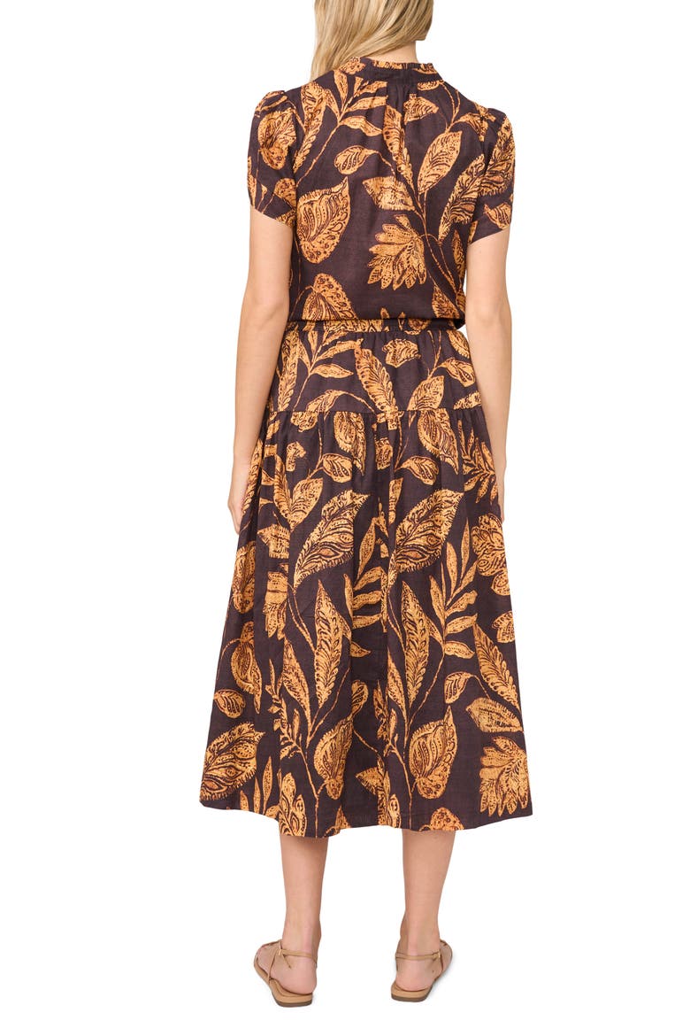 Tiered Cotton Midi Skirt, Alternate, color, RUM RAISIN