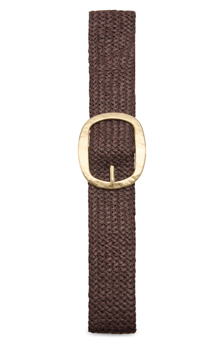 MANGO Natural Fiber Belt, Alternate, color, Chocolate