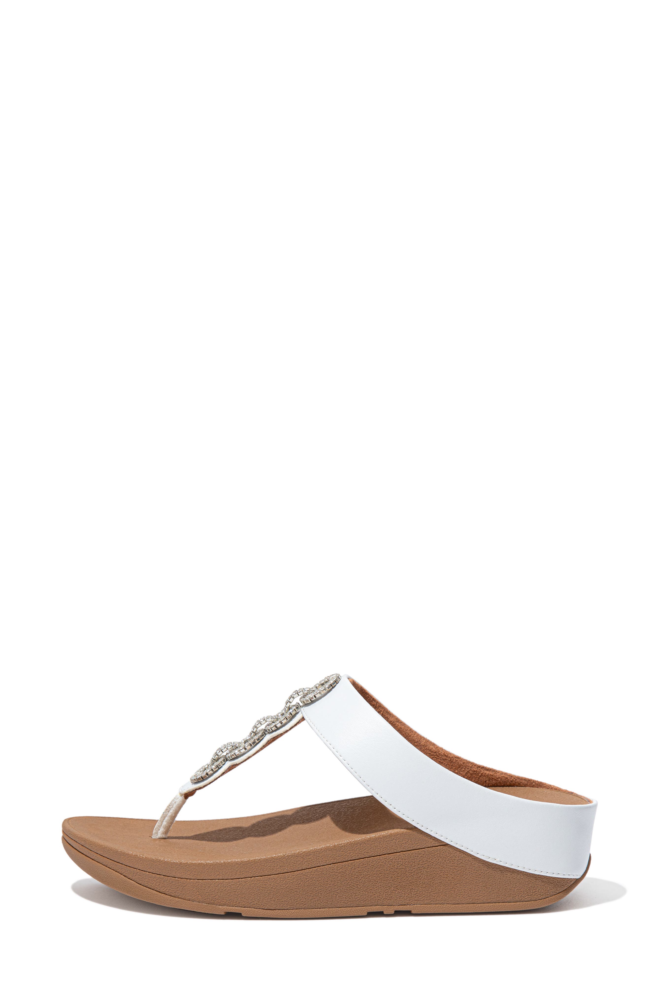FitFlop Fino Crystal Embellished Thong Platform Sandal, Alternate, color, Urban White