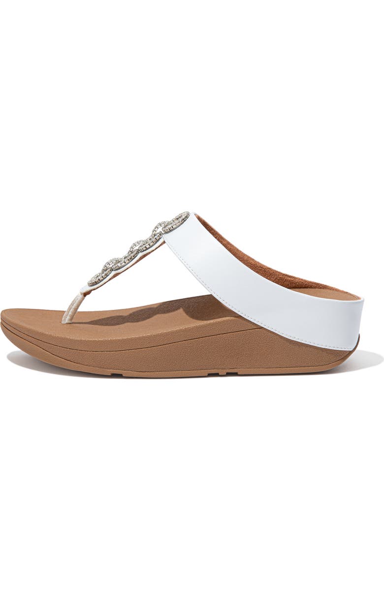 FitFlop Fino Crystal Embellished Thong Platform Sandal, Alternate, color, Urban White
