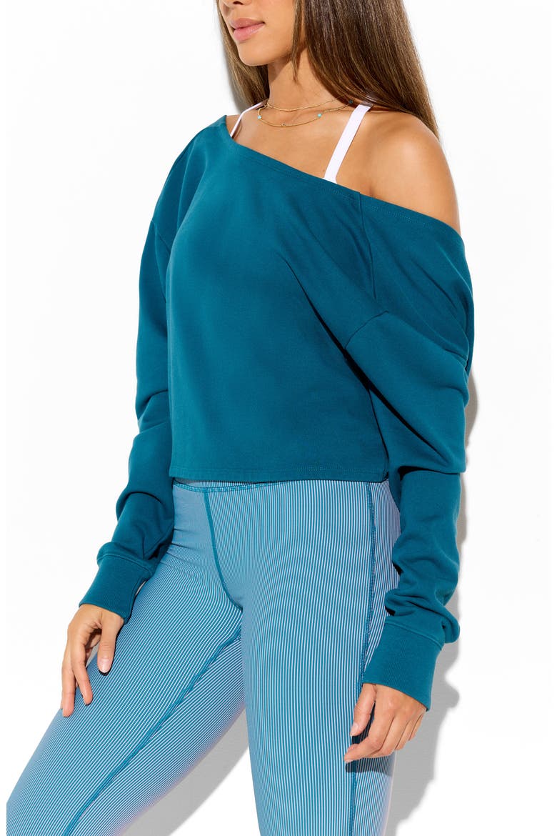Mystic Multifit Cotton Blend Sweatshirt, Alternate, color, BLUE LAGOON