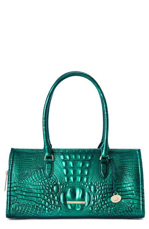 Sophia Croc Embossed Leather Satchel