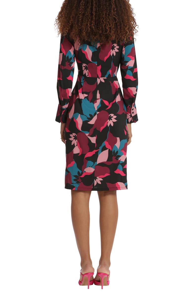 DONNA MORGAN FOR MAGGY Print Twisted Long Sleeve Dress, Alternate, color, 