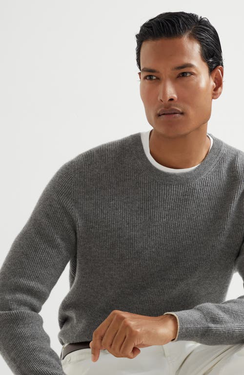 Brunello Cucinelli English Rib Knit Sweater In Dark Grey
