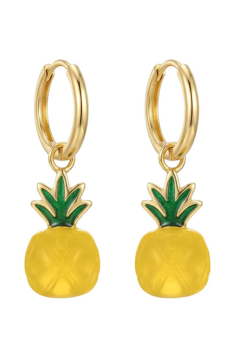 seree Harvest Pineapple Jade stone charm earrings, Main, color, Yellow