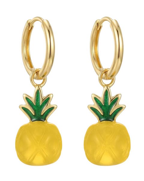Harvest Pineapple Jade stone charm earrings