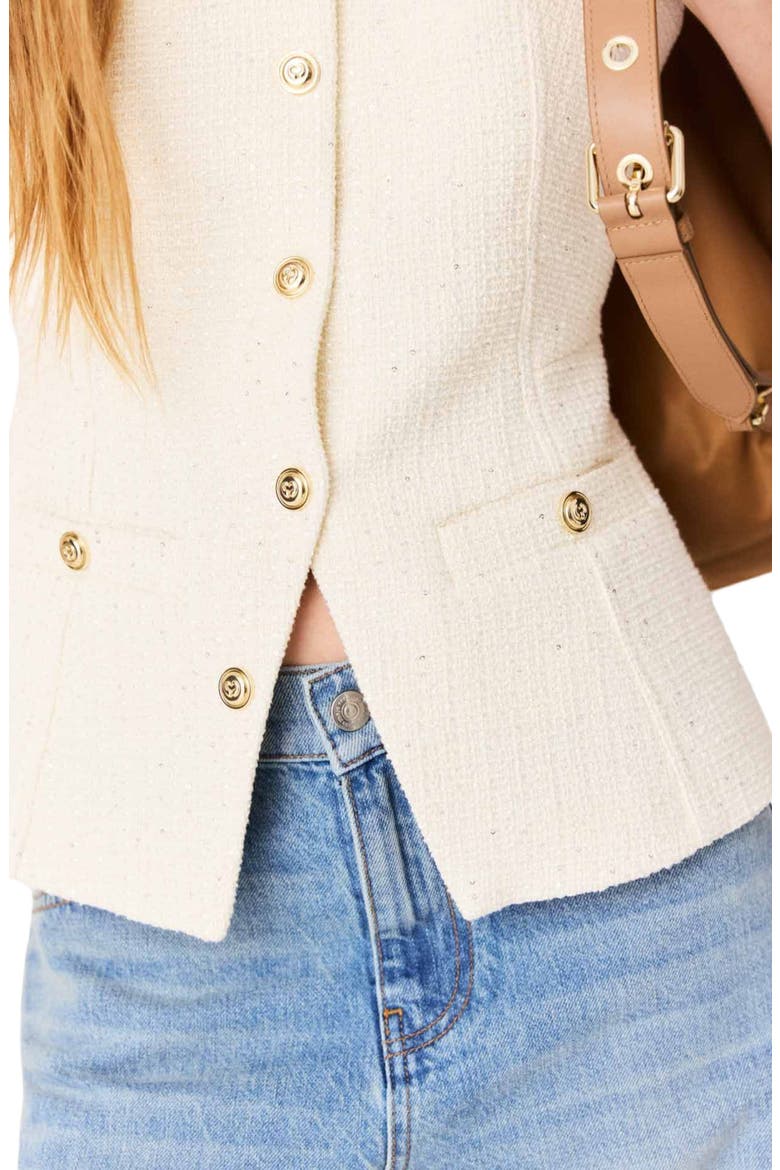 Long tweed jacket, Alternate, color, Ecru