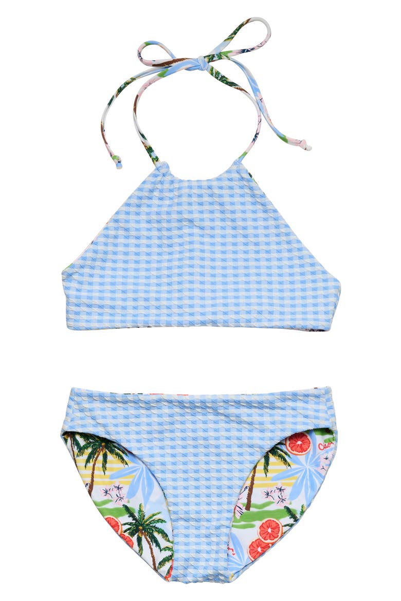 Kids' Ciao Paradiso Reversible UPF 50+ Two-Piece Swimsuit, Alternate, color, BLUE