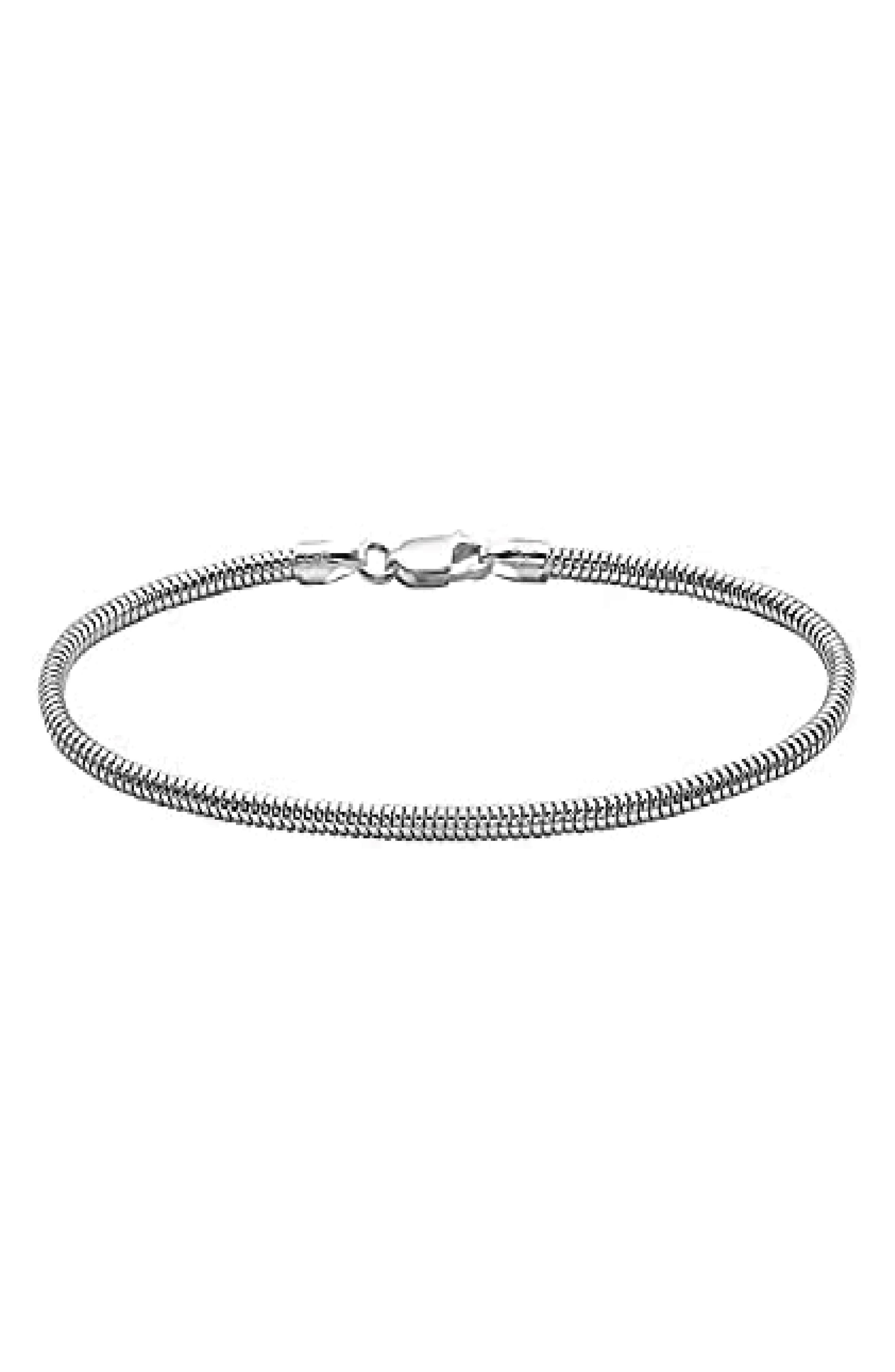 BEST SILVER Sterling Silver Chain Bracelet