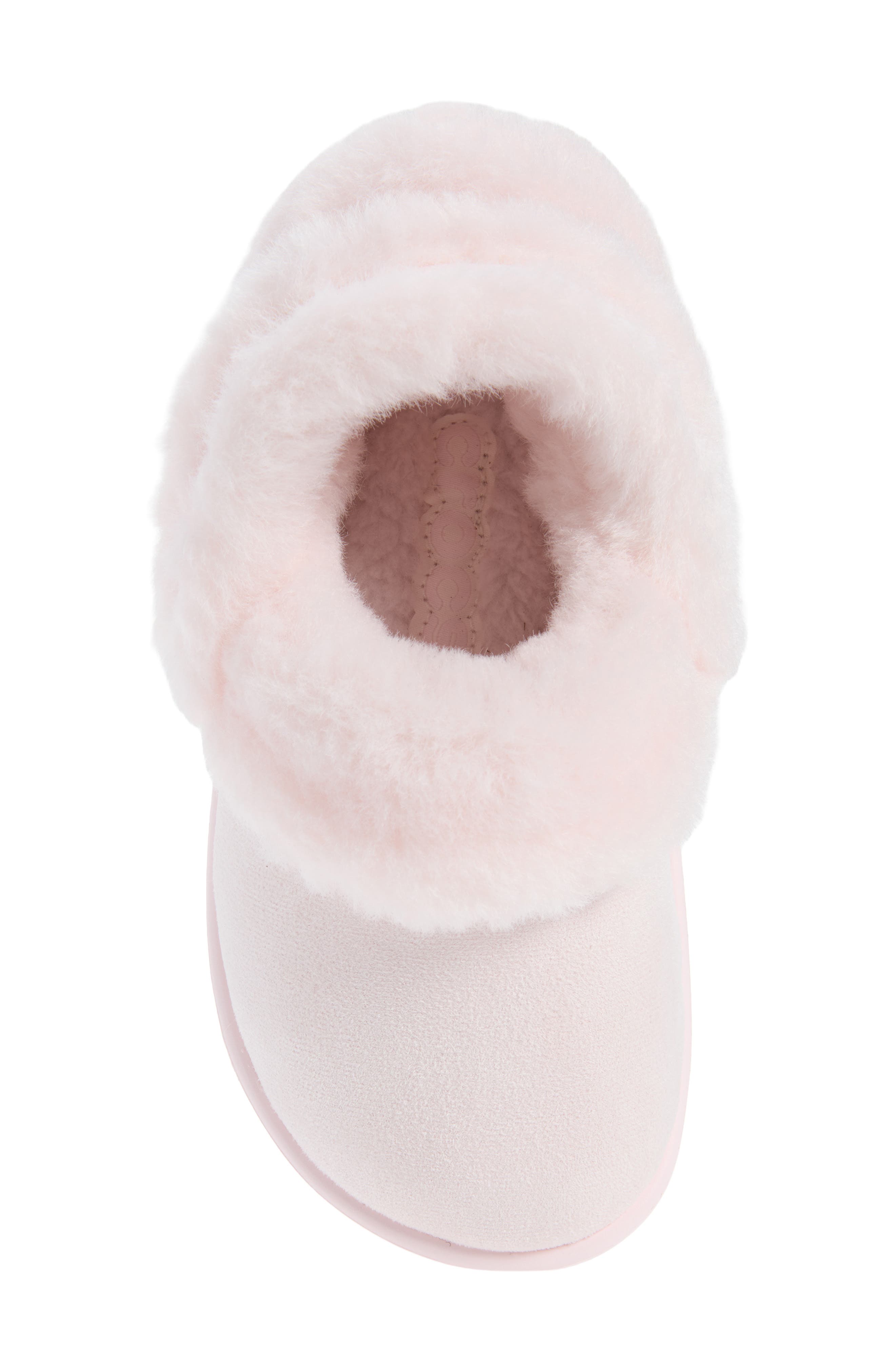 Kids' Faux Suede Clog with Faux Fur Cuff, Alternate, color, BUBBLE ICE
