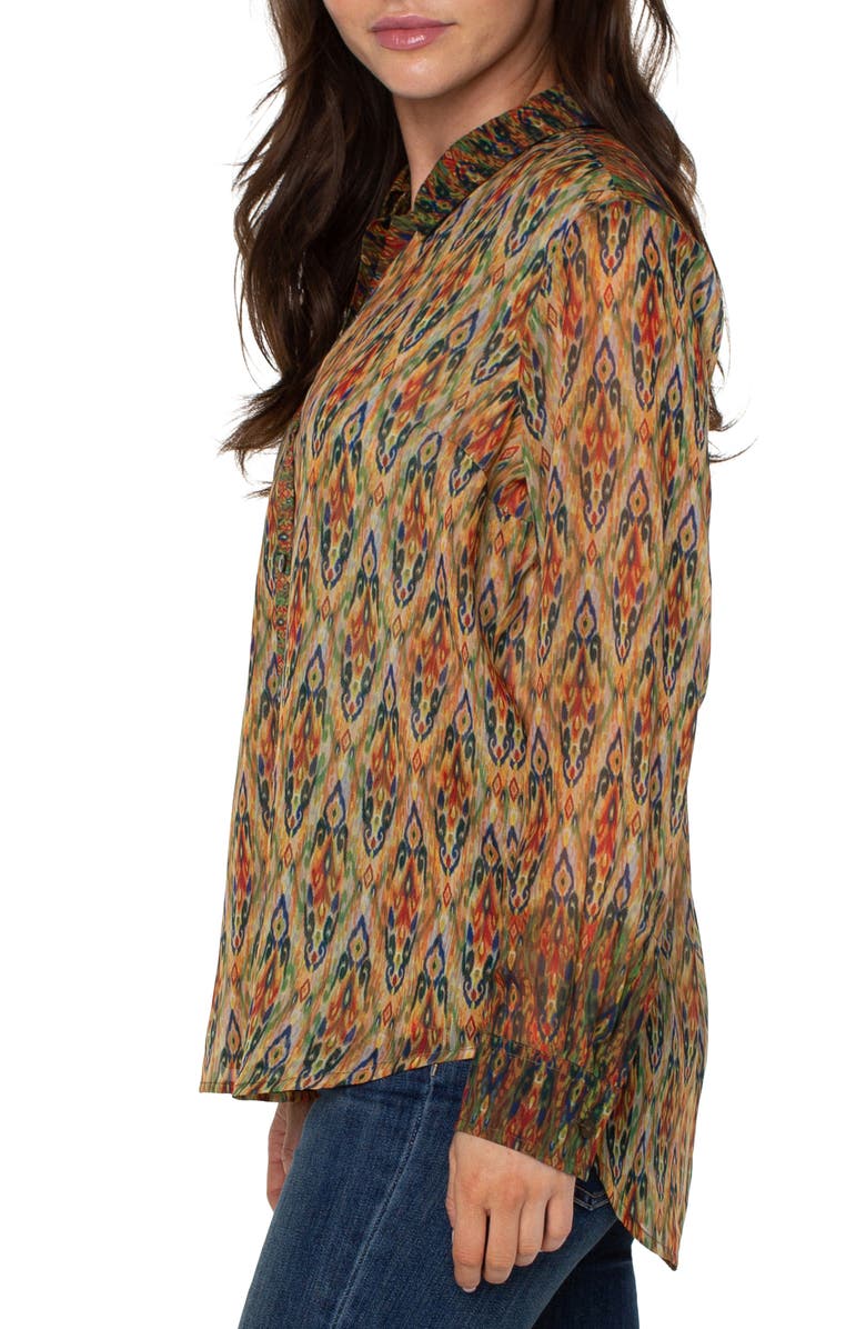 Liverpool Los Angeles Ikat Print Shirt, Alternate, color,