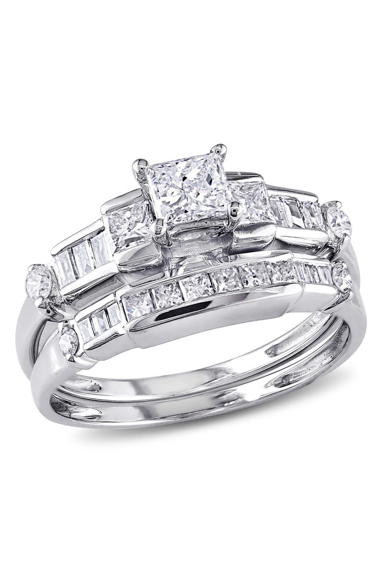 Julianna B. Diamond Multi-Cut Bridal Ring Set 14k, Main, color, 14K White Gold