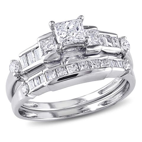 Diamond Multi-Cut Bridal Ring Set 14k