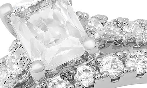 Hmy Jewelry Set Of 2 Simulated Diamond Rings In Silver