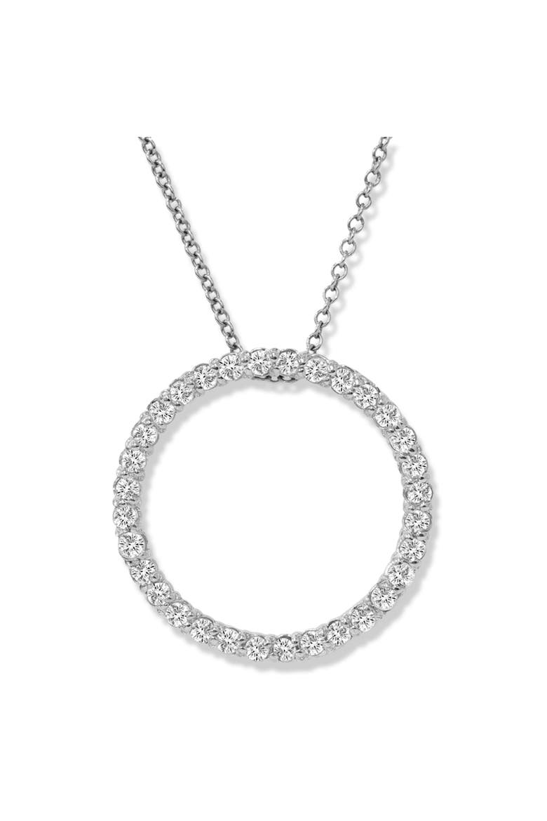 1/3Ct Diamond Circle Pendant Women's 18" Necklace 5/8" Wide, Main, color, Silver