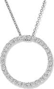 Bliss Diamond 1/3Ct Diamond Circle Pendant Women's 18" Necklace 5/8" Wide