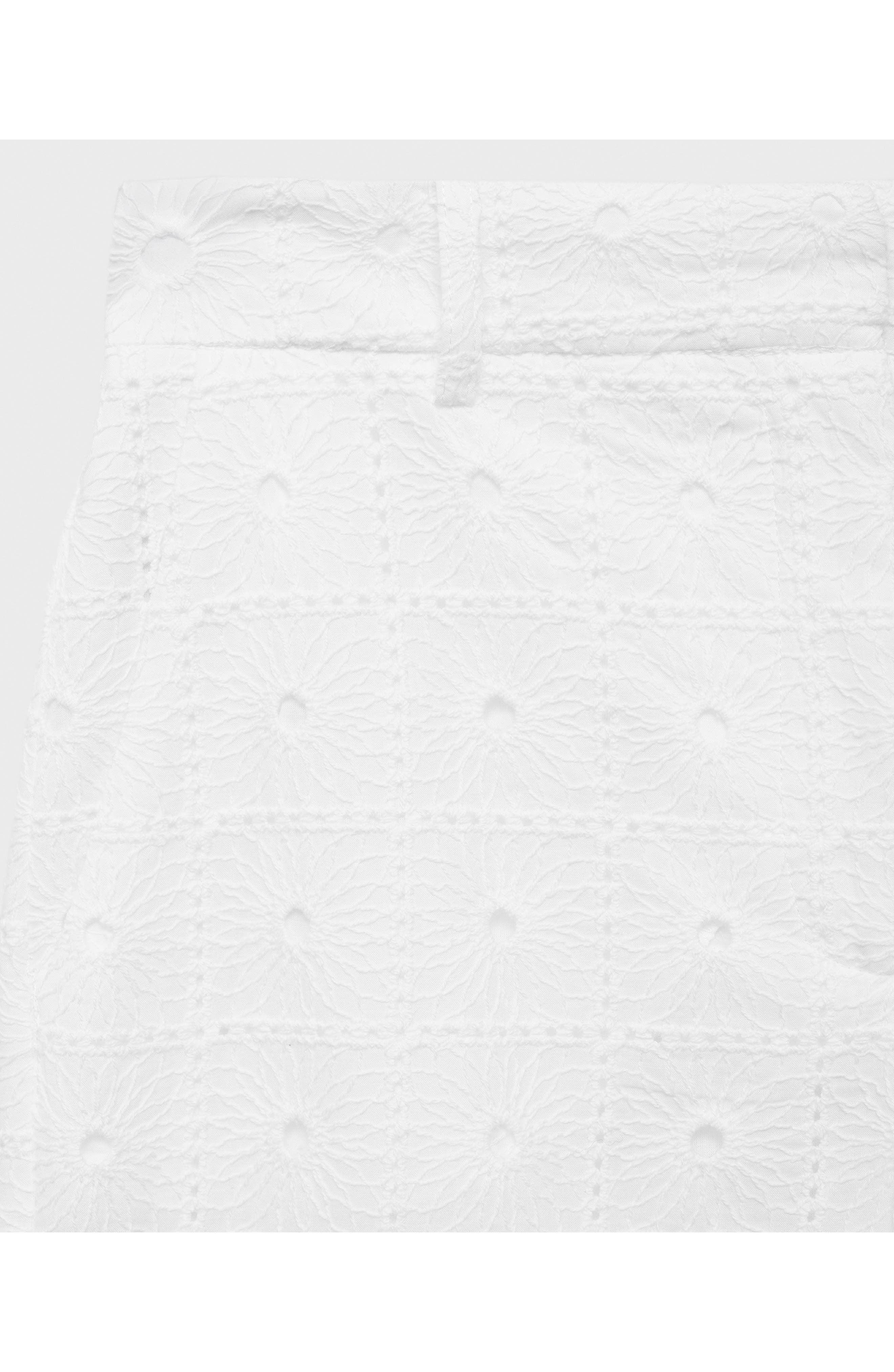 MANGO Eyelet Embroidered Straight Fit Cotton Pants (Women) | Nordstrom