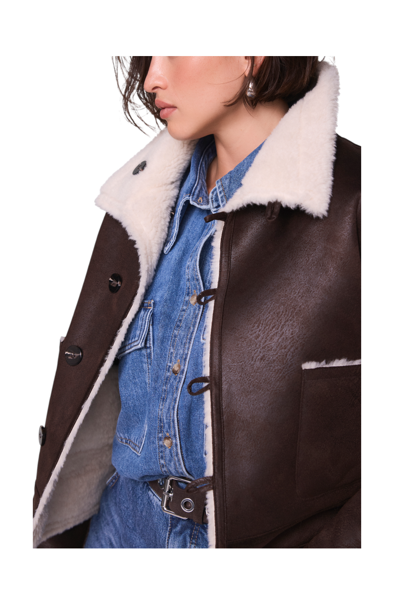 MINT VELVET Reversible Aviator Jacket, Alternate, color, Brown