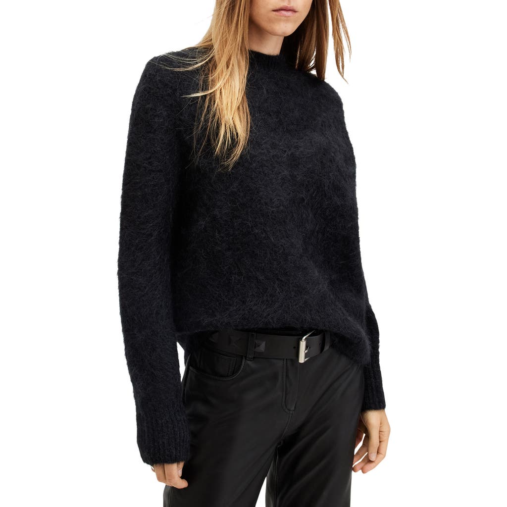 Allsaints Vortex V-neck Relaxed Fit Sweater In Black