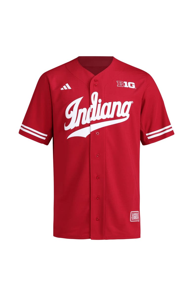 adidas Men's adidas  Crimson Indiana Hoosiers Replica Baseball Jersey, Alternate, color, 