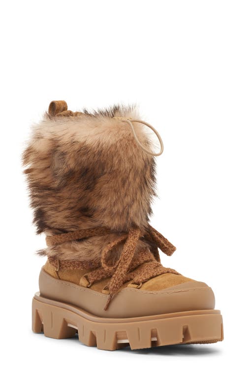 Moncler Suede Boots With Chunky Sole And Shearling In Multi