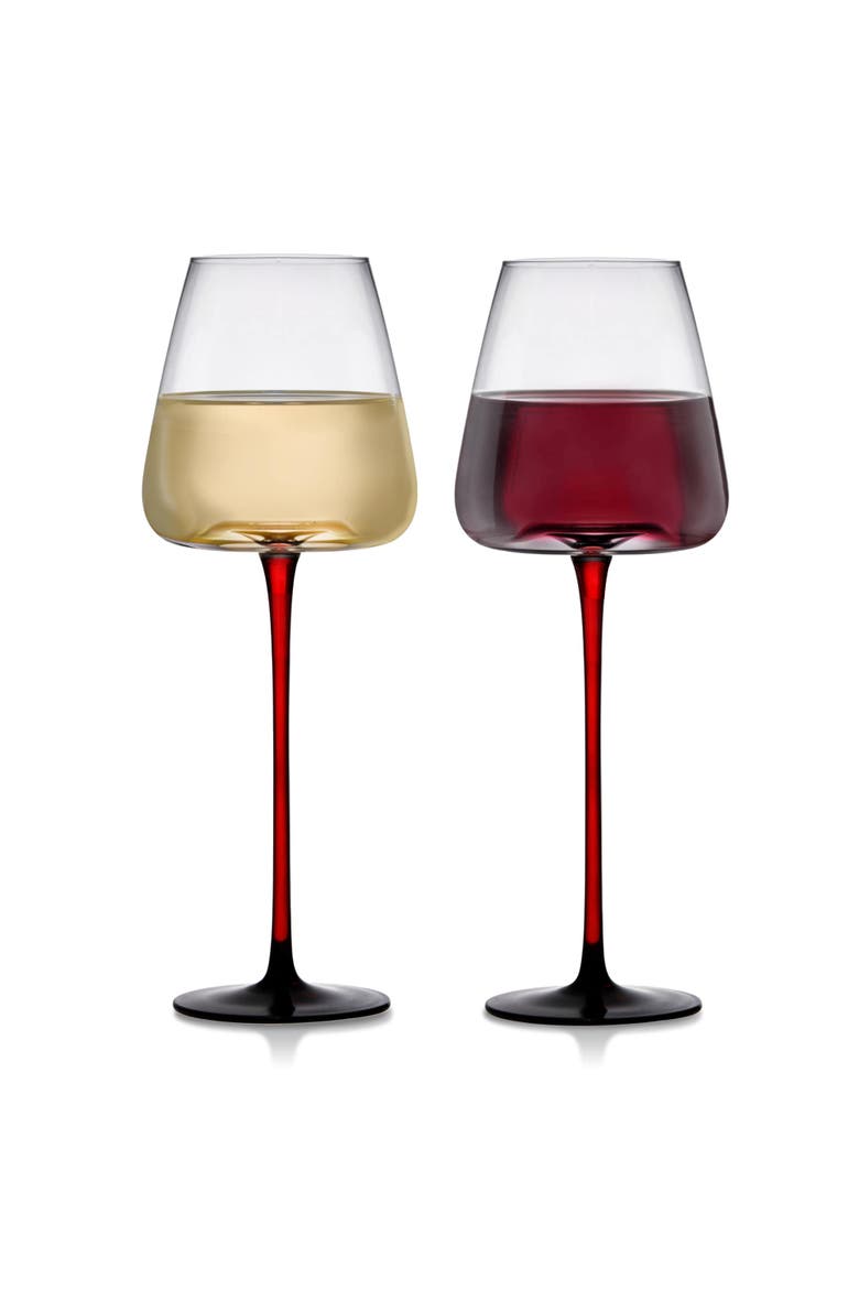 Concave Wine Glasses - Set of 2, Alternate, color, Clear