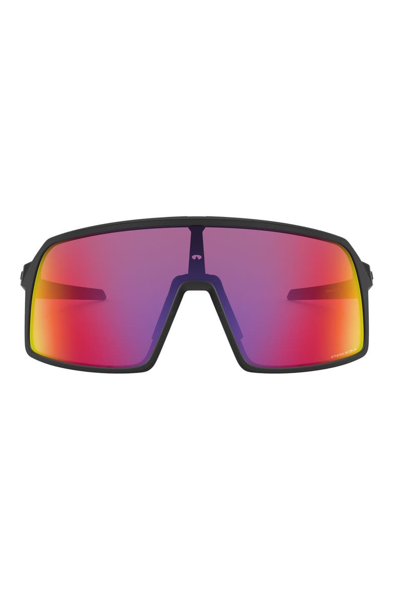 Sutro Prizm 124mm Shield Sunglasses, Main, color, MATTE BLACK/ PRIZM ROAD
