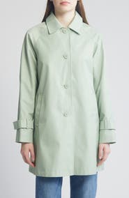 Via Spiga Balmacain Water Repellent Cotton Blend Coat
