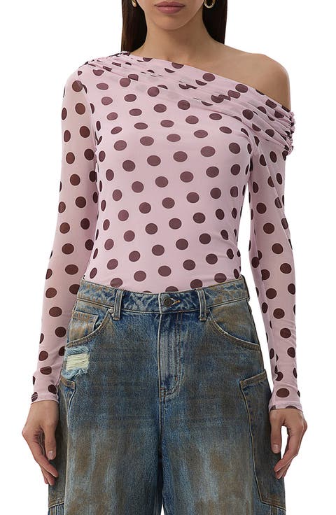 Barry One-Shoulder Mesh Top