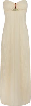ViX Paula Hermanny Loly Strapless Cotton Blend Maxi Cover-Up Sundress