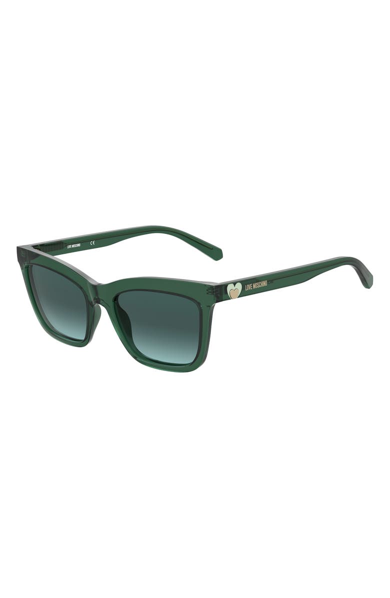 Love Moschino 54mm Square Sunglasses, Alternate, color, Green
