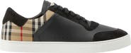 Burberry Stevie Leather & Canvas Check Sneaker